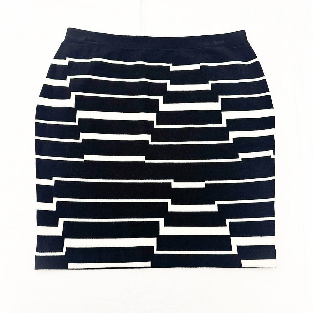 Band of Outsiders Striped Geometric Patterned Printed Mini Skirt Size 3 Large